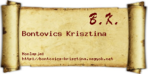 Bontovics Krisztina névjegykártya